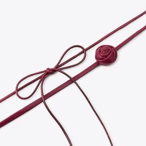 Zara Deep Red Leather Choker/Belt/Bracelet NWT